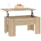 Coffee Table Sonoma Oak 79x49x41 cm Engineered Wood - Rear View