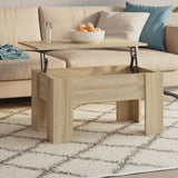 Coffee Table Sonoma Oak 79x49x41 cm Engineered Wood - Close-Up Angle