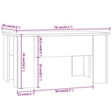 Coffee Table Sonoma Oak 79x49x41 cm Engineered Wood - Low Angle