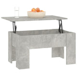 Coffee Table Concrete Grey 79x49x41 cm Engineered Wood - Rear View