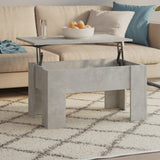 Coffee Table Concrete Grey 79x49x41 cm Engineered Wood - Close-Up Angle