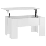 Coffee Table High Gloss White 79x49x41 cm Engineered Wood - 45-Degree Angle