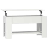Coffee Table White 101x49x52 cm Engineered Wood - Front View