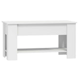 Coffee Table White 101x49x52 cm Engineered Wood - Side View