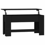 Coffee Table Black 101x49x52 cm Engineered Wood - Front View