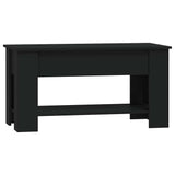 Coffee Table Black 101x49x52 cm Engineered Wood - Side View