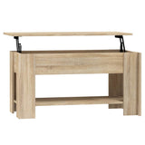 Coffee Table Sonoma Oak 101x49x52 cm Engineered Wood - Front View