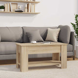 Coffee Table Sonoma Oak 101x49x52 cm Engineered Wood - Side View