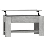 Coffee Table Concrete Grey 101x49x52 cm Engineered Wood - Front View