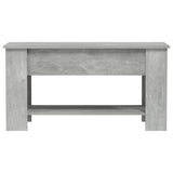 Coffee Table Concrete Grey 101x49x52 cm Engineered Wood - Rear View