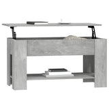 Coffee Table Concrete Grey 101x49x52 cm Engineered Wood - Side View
