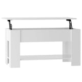 Coffee Table High Gloss White 101x49x52 cm Engineered Wood - Front View