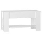 Coffee Table High Gloss White 101x49x52 cm Engineered Wood - Side View