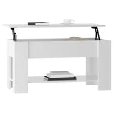 Coffee Table High Gloss White 101x49x52 cm Engineered Wood - Close-Up Angle