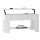 Coffee Table High Gloss White 101x49x52 cm Engineered Wood