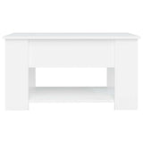 Coffee Table White 79x49x41 cm Engineered Wood - Rear View