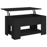 Coffee Table Black 79x49x41 cm Engineered Wood - Front View