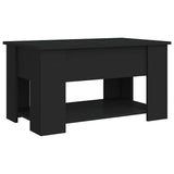 Coffee Table Black 79x49x41 cm Engineered Wood - Top-Down View