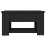 Coffee Table Black 79x49x41 cm Engineered Wood - 45-Degree Angle