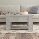 Coffee Table Concrete Grey 79x49x41 cm Engineered Wood - Side View