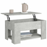 Coffee Table Concrete Grey 79x49x41 cm Engineered Wood - Close-Up Angle