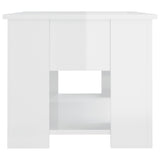 Coffee Table High Gloss White 79x49x41 cm Engineered Wood - Close-Up Angle