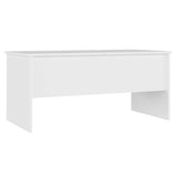 Coffee Table White 102x50.5x46.5 cm Engineered Wood - 45-Degree Angle
