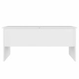 Coffee Table White 102x50.5x46.5 cm Engineered Wood - Rear View
