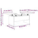 Coffee Table White 102x50.5x46.5 cm Engineered Wood - Extra Image