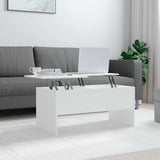 Coffee Table White 102x50.5x46.5 cm Engineered Wood