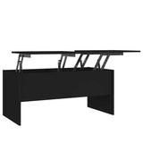 Coffee Table Black 102x50.5x46.5 cm Engineered Wood - Front View