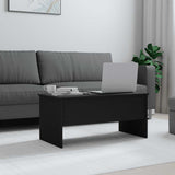 Coffee Table Black 102x50.5x46.5 cm Engineered Wood - Side View
