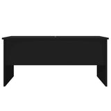 Coffee Table Black 102x50.5x46.5 cm Engineered Wood - Rear View