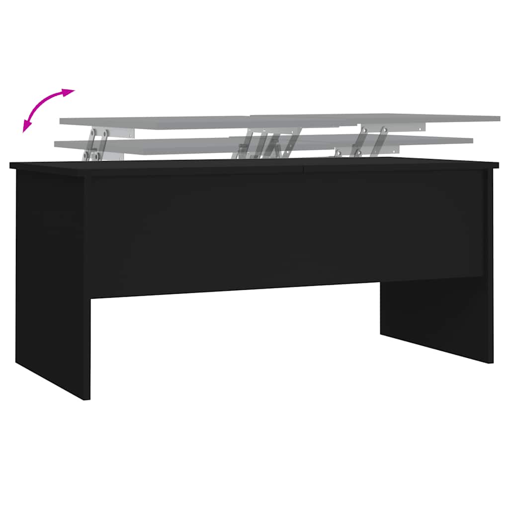 Coffee Table Black 102x50.5x46.5 cm Engineered Wood