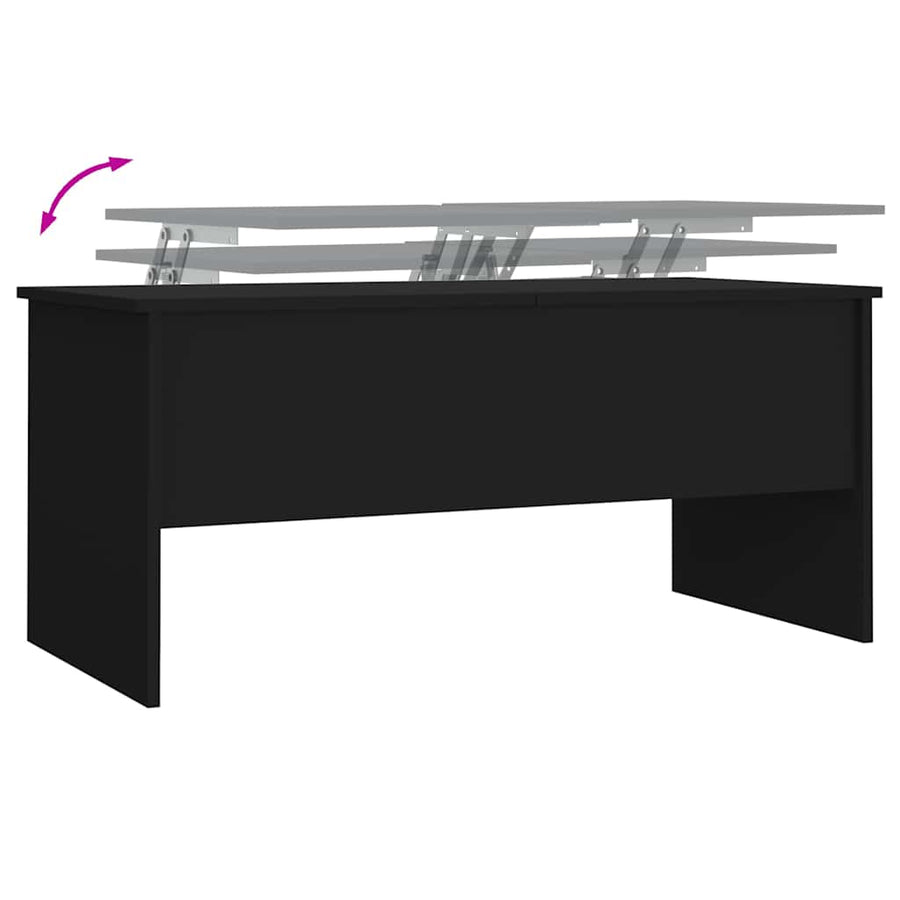 Coffee Table Black 102x50.5x46.5 cm Engineered Wood