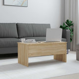 Coffee Table Sonoma Oak 102x50.5x46.5 cm Engineered Wood - Side View