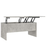 Coffee Table Concrete Grey 102x50.5x46.5 cm Engineered Wood - Front View