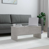 Coffee Table Concrete Grey 102x50.5x46.5 cm Engineered Wood - Side View