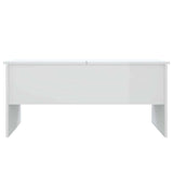 Coffee Table High Gloss White 102x50.5x46.5 cm Engineered Wood