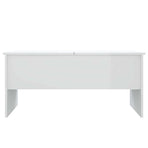 Coffee Table High Gloss White 102x50.5x46.5 cm Engineered Wood