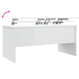 Coffee Table High Gloss White 102x50.5x46.5 cm Engineered Wood - Low Angle