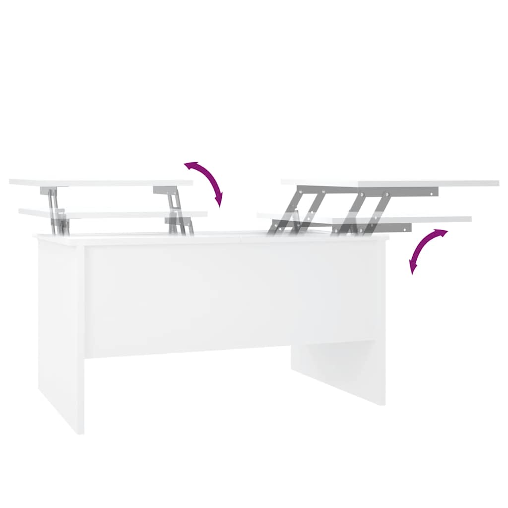 Coffee Table White 80x50x42.5 cm Engineered Wood