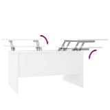 Coffee Table White 80x50x42.5 cm Engineered Wood - Low Angle