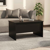 Coffee Table Black 80x50x42.5 cm Engineered Wood - Side View