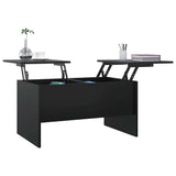 Coffee Table Black 80x50x42.5 cm Engineered Wood - Top-Down View