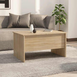 Coffee Table Sonoma Oak 80x50x42.5 cm Engineered Wood - Side View