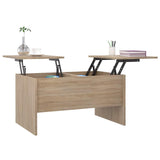 Coffee Table Sonoma Oak 80x50x42.5 cm Engineered Wood - Top-Down View