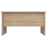 Coffee Table Sonoma Oak 80x50x42.5 cm Engineered Wood - Rear View