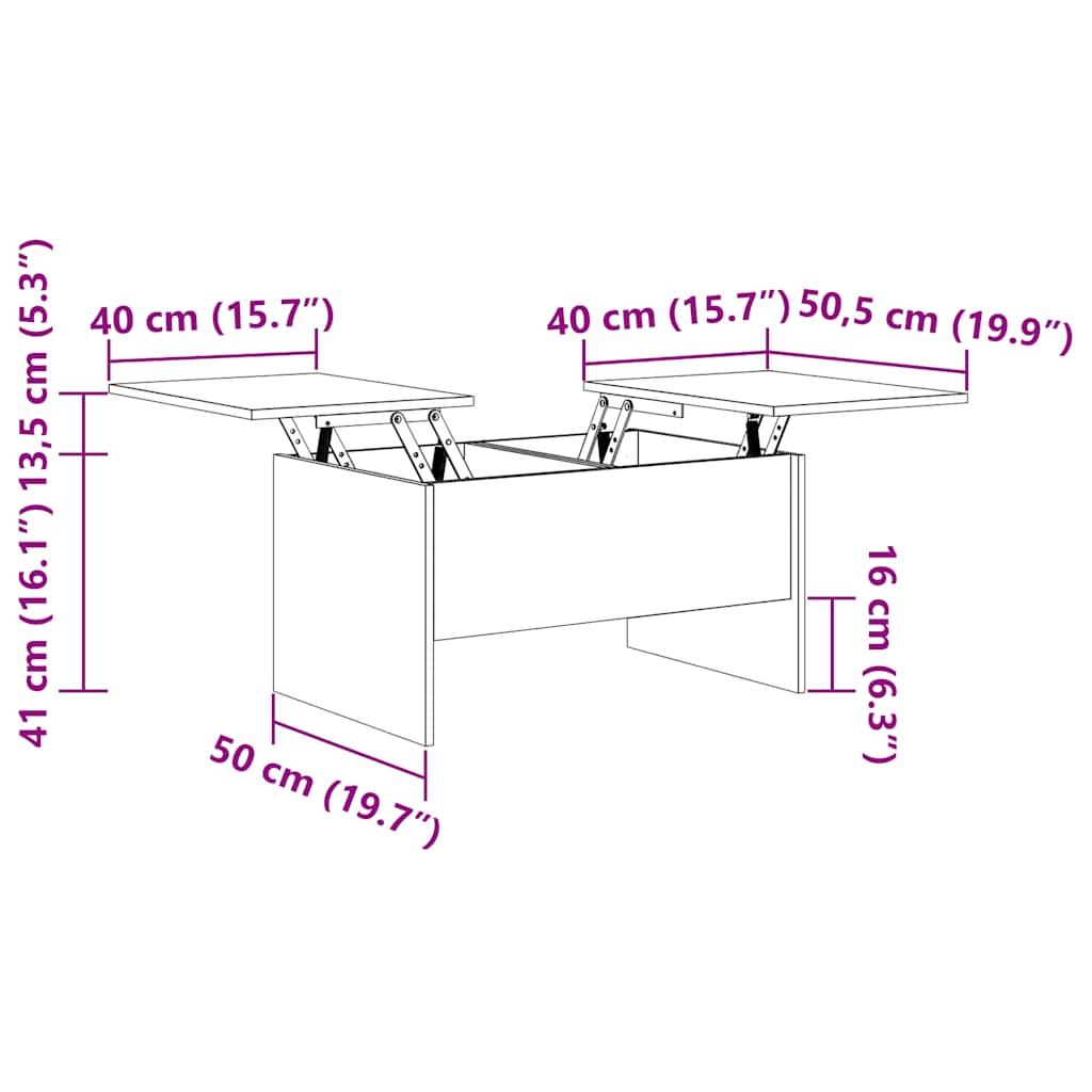 Coffee Table Sonoma Oak 80x50x42.5 cm Engineered Wood