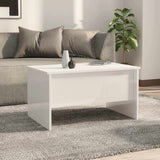 Coffee Table High Gloss White 80x50x42.5 cm Engineered Wood - Side View